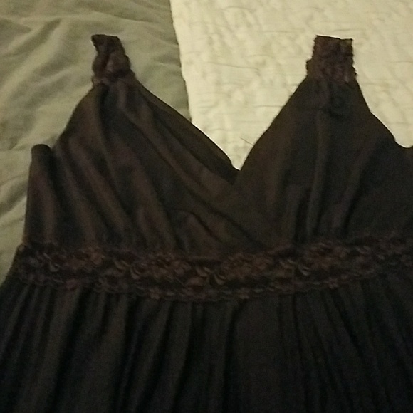 Fun Brown Lace detail Swing Dress. - Picture 2 of 3